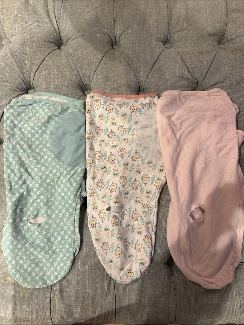 SwaddleMe Baby Sleep Sacks Set in Mint, Multi-Color Owl Print & Pink